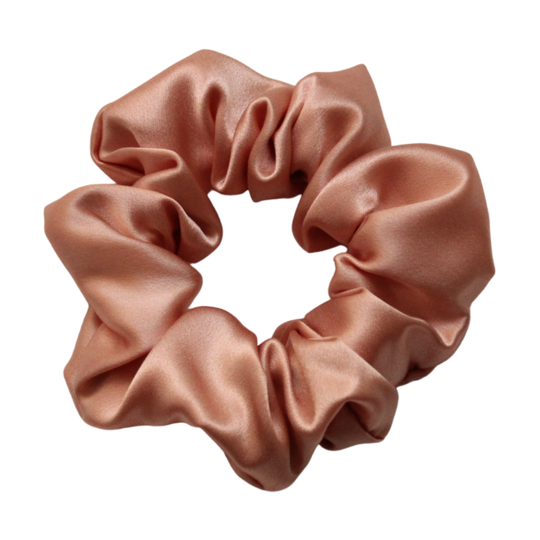 Luxury Midi Blush Pink Hair Scrunchie - Pure 100% Mulberry Silk 22 Momme