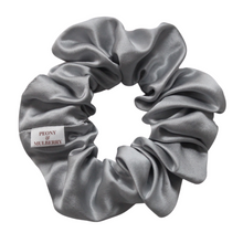 Load image into Gallery viewer, Luxury Midi Grey Hair Scrunchie - Pure 100% Mulberry Silk 22 Momme
