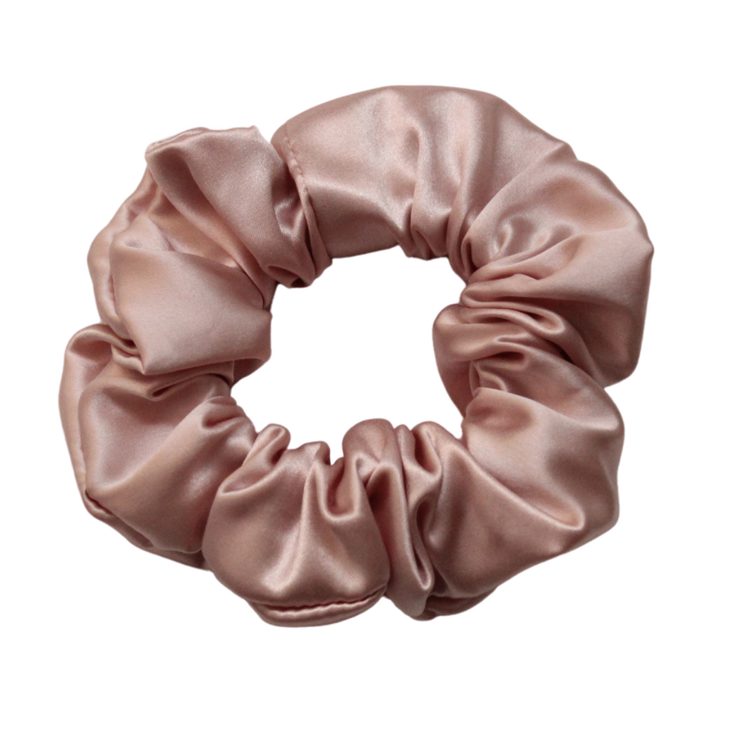 Luxury Midi Rose Gold Hair Scrunchie - Pure 100% Mulberry Silk 22 Momme