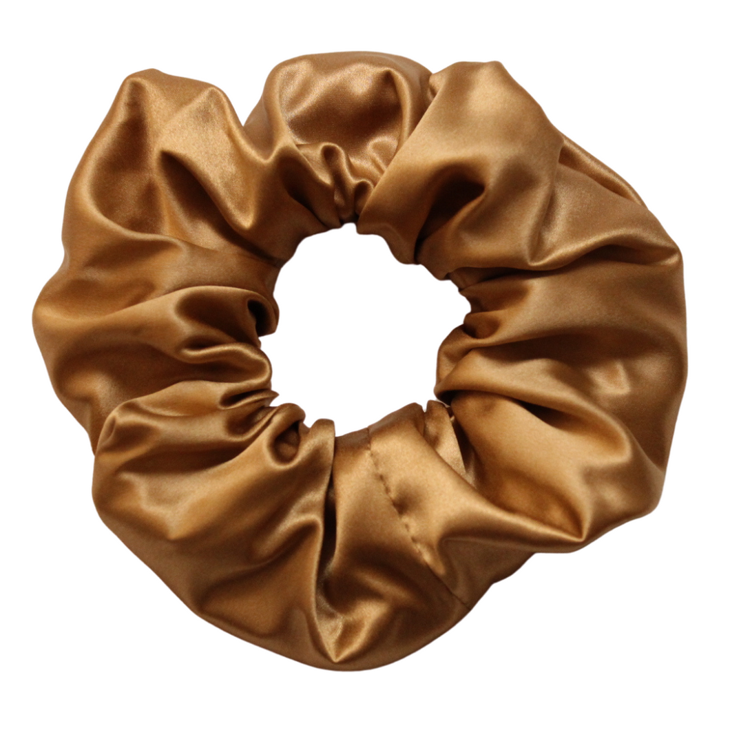 Luxury Maxi Gold Hair Scrunchie - Pure 100% Mulberry Silk 22 Momme