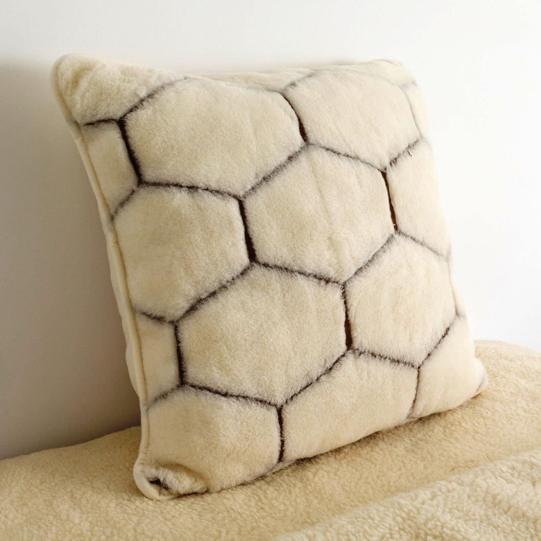 Insta Living Pillow Cashmere Wool Pillow - Natural Hex (80 x 80cm)