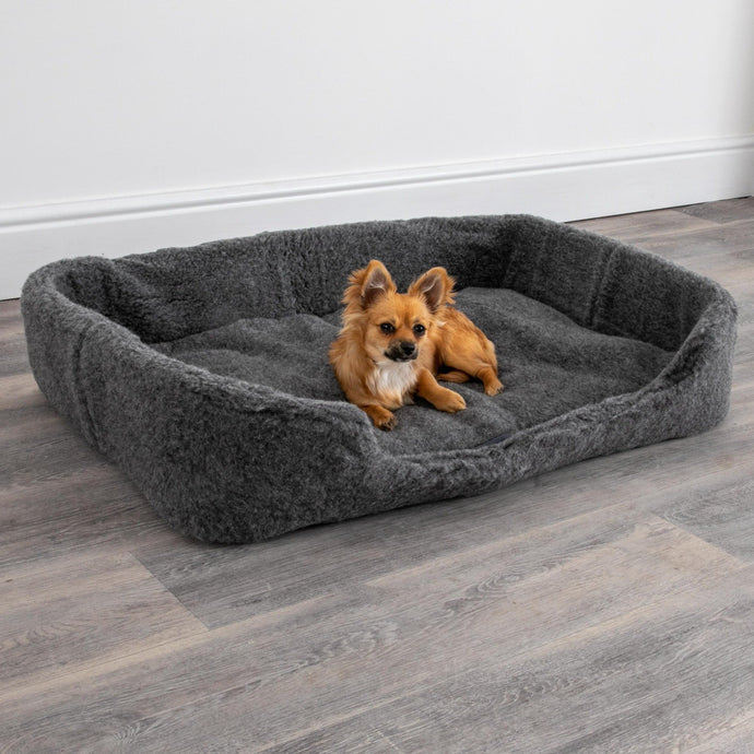 Merino Wool Large Pet Bed - Grey