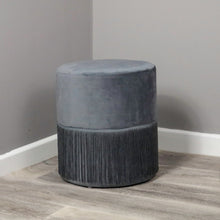 Load image into Gallery viewer, Round Grey Tassles Stool
