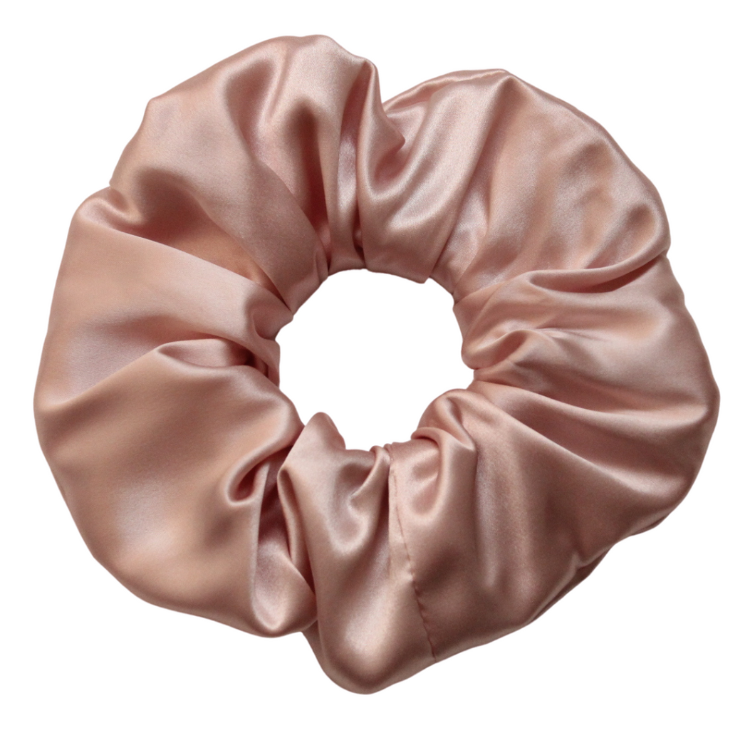 Luxury Maxi Rose Gold Hair Scrunchie - Pure 100% Mulberry Silk 22 Momme