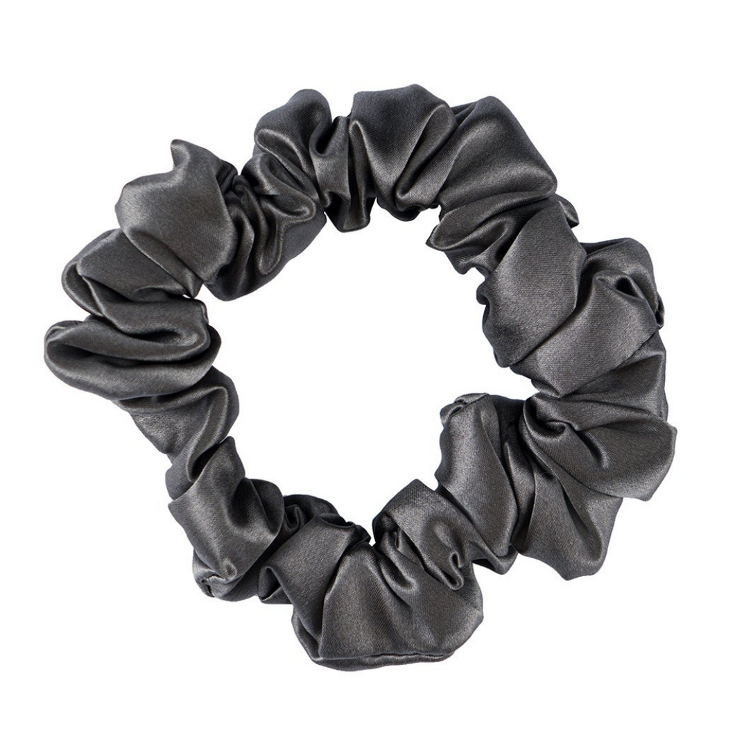 Luxury Mini Grey Hair Scrunchie - Pure 100% Mulberry Silk 22 Momme